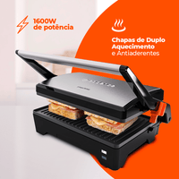 Grill Cadence 2 em 1 Inox Chapa Firme GRL621