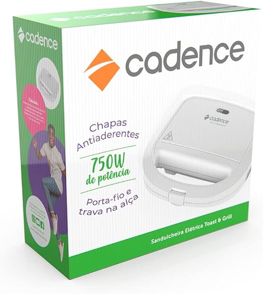Sanduicheira Elétrica Cadence Toast & Grill Branca - 220V