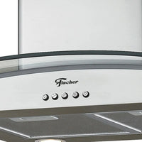 COIFA FISCHER ILHA 90CM  IX/VIDRO ISLAND 5455-10174