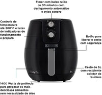FRITADEIRA BLACK & DECKER SEM OLEO 5 LTS 1400W AFM5-B2