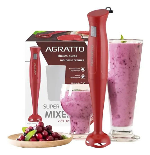 MIXER AGRATTO MXV-02 C/COPO 200W VERMELHO