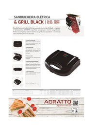 SANDUICHEIRA AGRATTO AROMA PRETA ASAP01I-02 750W