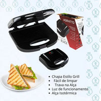 SANDUICHEIRA AGRATTO AROMA PRETA ASAP01I-02 750W