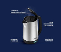 CHALEIRA ELETRICA OSTER 2 LTS INOX ULTRA OCEL840