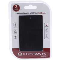 CARREGADOR PORTÁTIL XTRAX UNIVERSAL 2500MAH PT - P2.5BK 1X