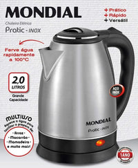CHALEIRA ELETRICA MONDIAL PRATIC INOX 2 LTS CE-06
