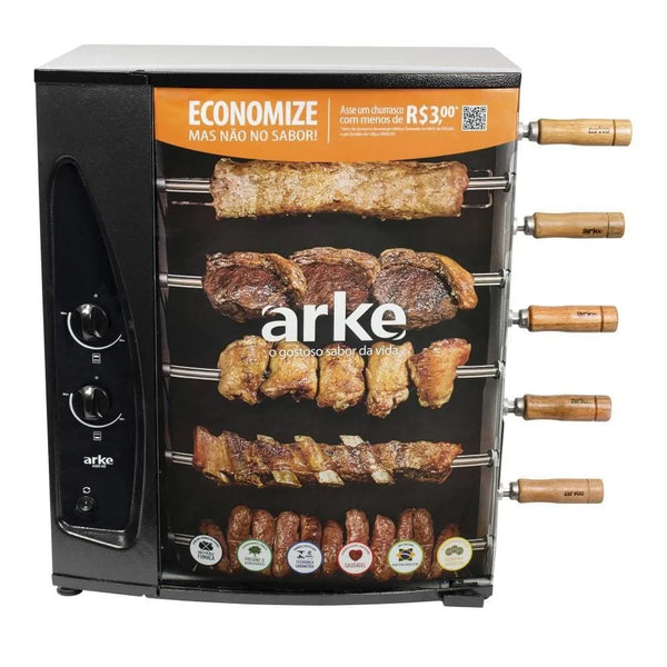 CHURRASQUEIRA ARKE FG-08 ESPETOS ASSADOR DE FRANGO