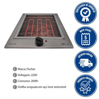 CHURRASQUEIRA FISCHER ELET COOKTOP EMB PEDRA VULCANICA
