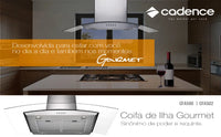 COIFA CADENCE ILHA 90CM IX/VIDRO CFA502 GOURMET 180W