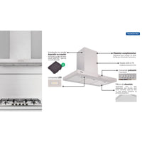 COIFA TRAMONTINA PAREDE 90CM NEW DRITTA INOX QUADRADA