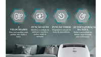 AR CONDICIONADO PORTÁTIL PHILCO 11000 BTUS VIRUS PROTECT PAC11000F4