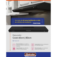 DEPURADOR COLORMARQ COOK DEP60 60CM PRETO 3V
