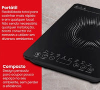 FOGÃO AGRATTO COOCKTOP INDUCAO 1B PRETO 2000W ACKI01I-02