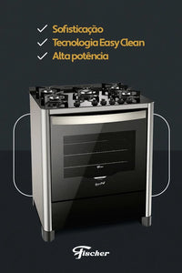 FOGÃO FISCHER EMB 5Q TC GRAN CHEFF COM AIR FRYER 79871