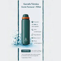 GARRAFA TERMICA EVEREST NIVA VERDE PANTANAL 709 ML