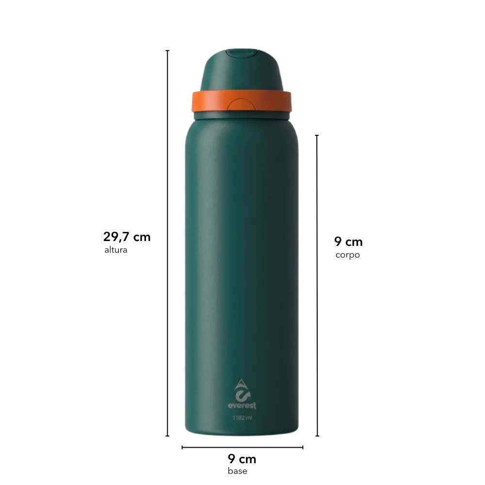 GARRAFA TERMICA EVEREST NIVA VERDE PANTANAL 1182 ML