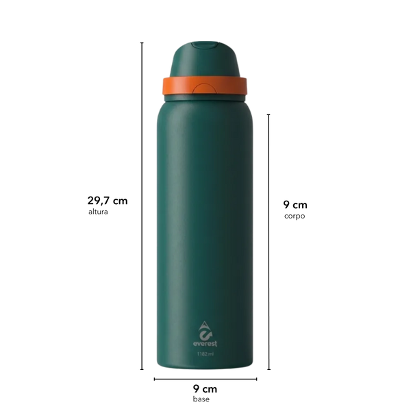 GARRAFA TERMICA EVEREST NIVA VERDE PANTANAL 1182 ML