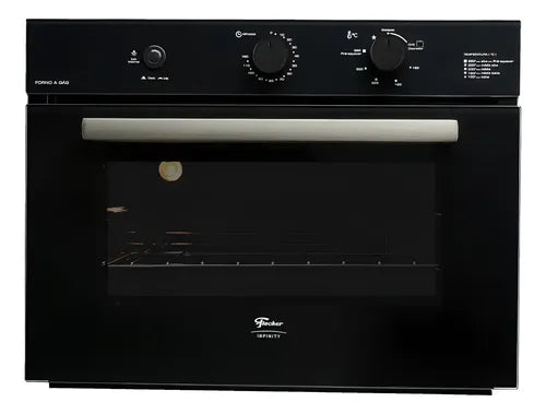 FORNO FISCHER A GAS EMBUTIR 78 LTS INFINITY BLACK 104431