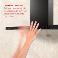 COIFA FISCHER 60CM PAREDE PLATINIUM C/ CONTROLE POR GESTO