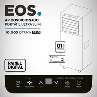 AR CONDICIONADO PORTÁTIL EOS 10000 BTUS ULTRA SLIM EAP10F