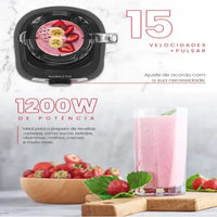 LIQUIDIFICADOR AGRATTO TURBO 15V PRETO 3,2 LTS  1200W ALIQ05N-02