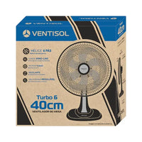 VENTILADOR VENTISOL 40CM MESA TURBO 6P PRETO PREMIUM 551