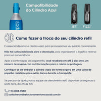 GAS REFIL CO2 SODASTREAM AZUL UN1013 (FIZZI E JET)