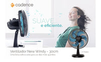 VENTILADOR CADENCE MESA 30CM VTR560 NEW WINDY 6P PRETO/AZUL