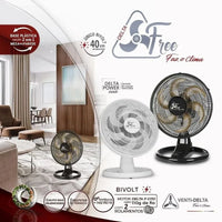 VENTILADOR VENTI-DELTA COL NEW FREE 40CM 6P BIV PRETO 63-4300