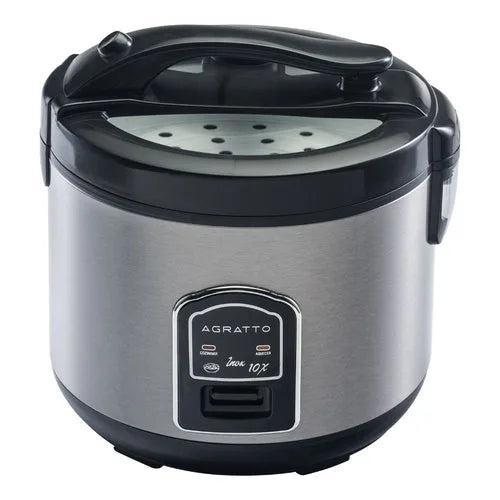 PANELA DE ARROZ AGRATTO VISOR VIDRO 10XIC INOX PAI10X