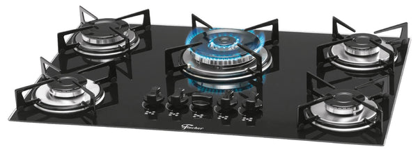 FOGÃO FISCHER 5Q VIDRO TC PRETO 1743-5733