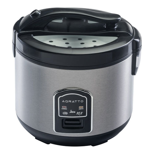 PANELA DE ARROZ AGRATTO VISOR VIDRO 10XIC INOX PAI10X